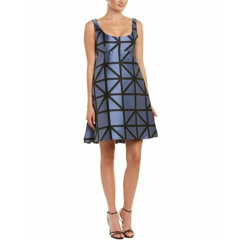 Milly NWT Blue Dress Roxanne Black Full Sleeveless Summer 2